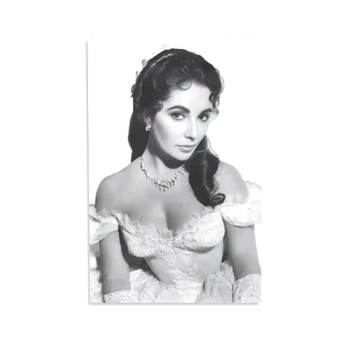 YANMING Beautiful Classy And Talented Elizabeth Taylor Print Photo Art Painting Canvas Poster Home Decorative Bedroom Modern Decor Posters Gifts 12x18inch(30x45cm)