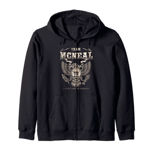 Team Mcneal Family Name Lifetime Member Zip Hoodie
