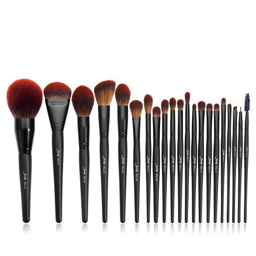 Jessup Makeup Brushes Set Premium Synthetic Powder Foundation Highlight Concealer Eyeshadow Blending Eyebrow Liner Spoolie Brush Set Black 21pcs T271