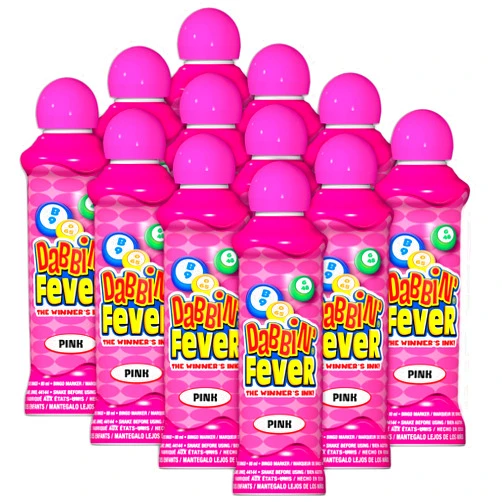 Lancaster Bingo Company Dabbin' Fever Bingo Daubers One Dozen 3 Ounce Ink Dabbers (Pink)