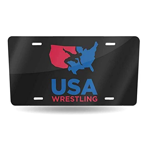 MOHUI USA Wrestling License Plate License Frame Custom Metal License Plate for Car Decoration 6 Inch X 12 Inch
