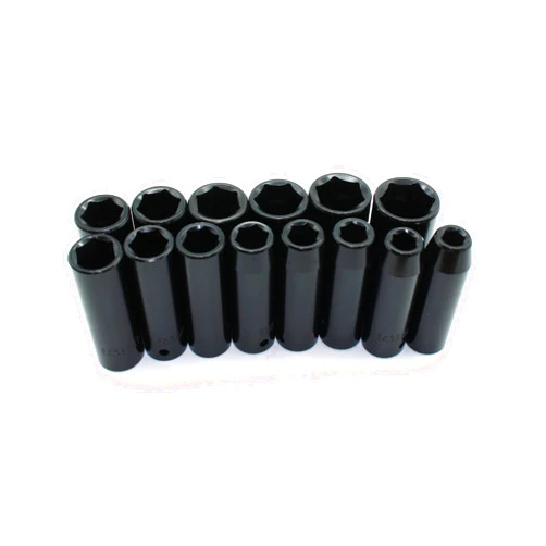 TEMO 14 pc Deep Impact Metric Socket Bit Set Cr-V, 6-Point, 10 mm - 24 mm (25/64 Inch - 15/16 Inch)