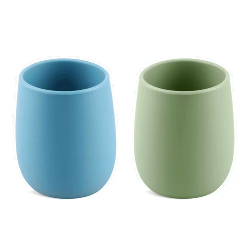 Mintlyfe Silicone Tiny Open Cups, Training Cups for Baby Led Weaning (Ether/Sage)