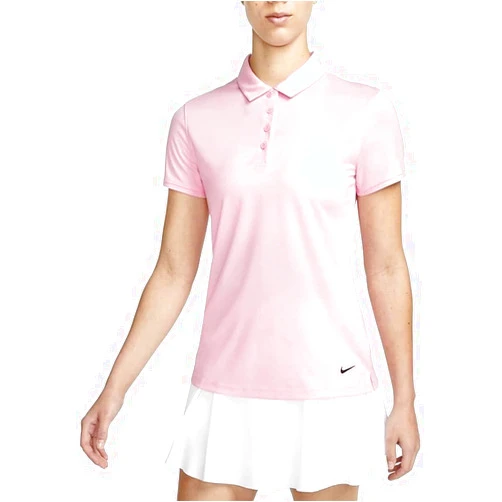 Nike Women's Dri-FIT Victory Short Sleeve Solid Golf Polo, Pink, XX-Large