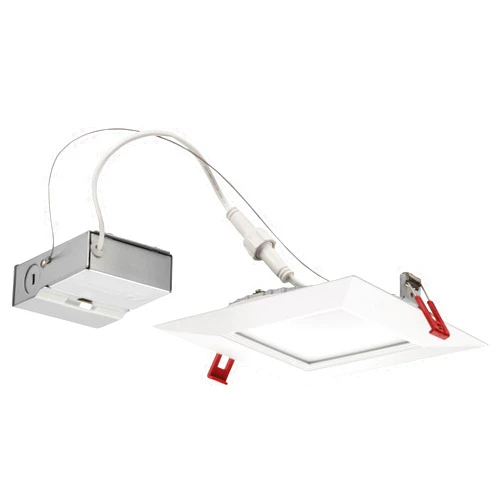 Lithonia Lighting WF6 SQ B LED 30K MW M6 Ultra-Thin Square LED Recessed Ceiling Light, 3000K | Bright White, Matte White