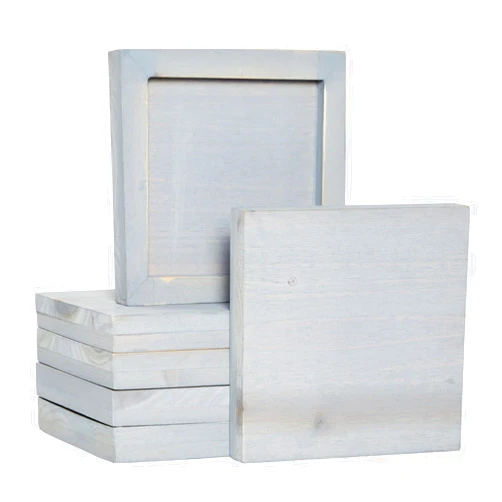 Bright Creations 6 Pack Gray Washed Craft Wood Board Panels with Hardware Included for DIY Signs, Paintings (5 x 5 in)