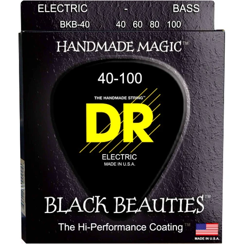 DR Strings Bass Strings, Black Beauties - Extra-Life, Black, Coated, 40-100
