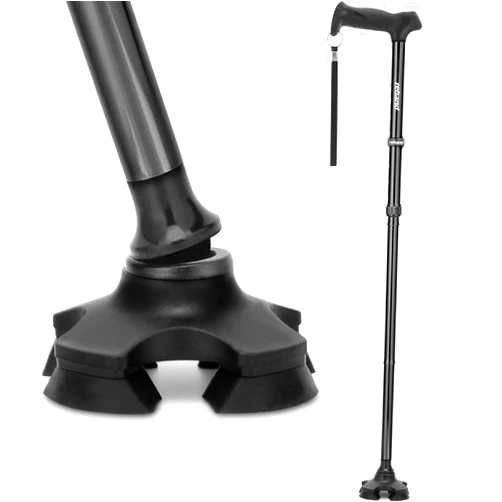 REHAND Walking Cane for Men & Women - Foldable, Adjustable, Lightweight, Self Standing Pivot Walking Cane, Soft Handle Grip, with Travel Bag, Walking Sticks for Seniors & Adults