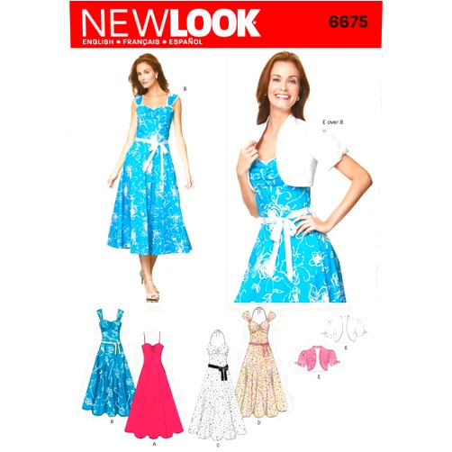 New Look Sewing Pattern 6675 Misses Dresses, Size A (8-10-12-14-16-18)