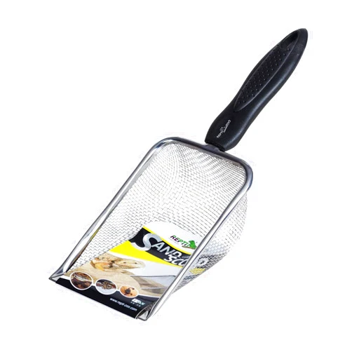 REPTI ZOO Reptile Sand Stainless Steel Fine Mesh Reptile Substrate Metal Sand Shovel Terrarium Substrate Long-Lasting Litter Cleaner Corner Scoop