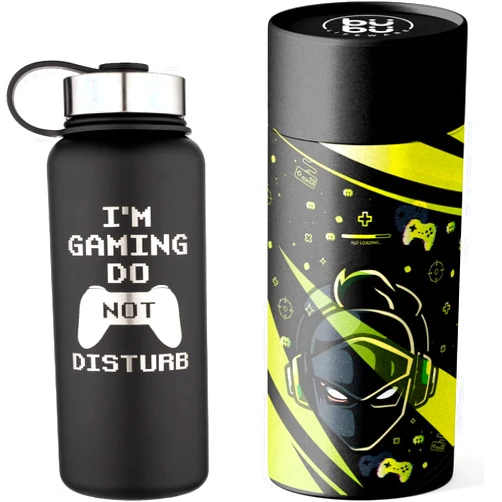 Bubu Lifeware Insulated Gamer Water Bottle (Black - I'm Gaming Do Not Disturb)