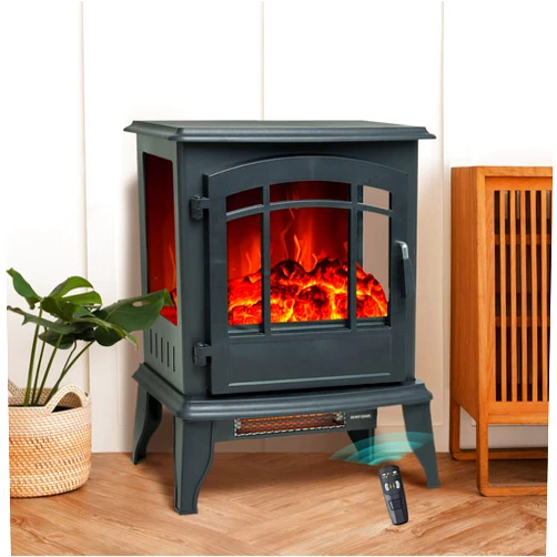 C-Hopetree 23 inch tall Portable Electric Wood Stove Fireplace with Flame Effect, Freestanding Indoor Space Heater with Remote