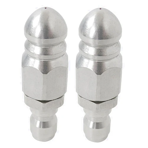Xspeedonline 2026 Upgraded 2Pcs Pressure Washer Sewer Jetter Nozzle Kit Stainless Steel for 1/4'' Quick Connector, 5000 Psi