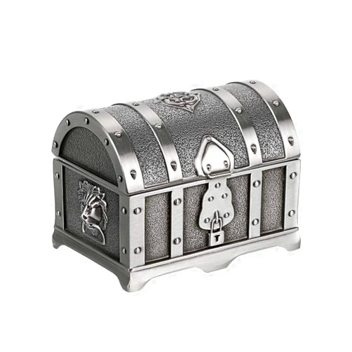 Hipiwe Vintage Metal Jewelry Box Treasure Trinket Chest,Smal Ring Earrings Necklace Keepsake Gift Holder Case for Girls Ladies Women (Small)
