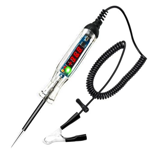 GOGONFLY Upgraded 3-72V Automotive Test Light, Heavy Duty Digital LED Circuit Tester with Voltmeter and Dual Color Polarity Indicate Light, Bidirectional DC Voltage Tester Auto Electric Light Test Pen