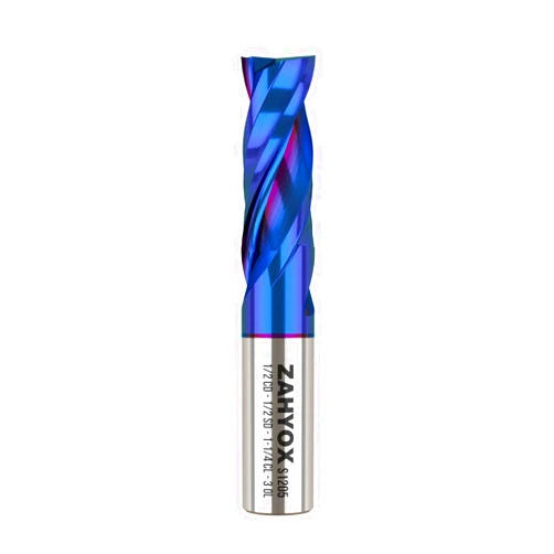 Zahyox Upcut Spiral CNC Bit, Nano Coated Solid Carbide Straight Router Bit, 1/2