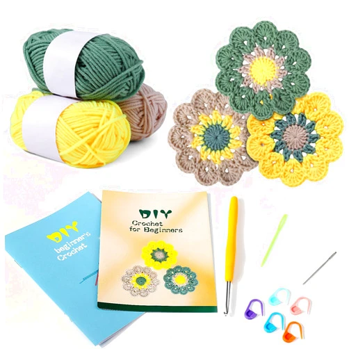 XANGNIER Crochet Beginners Kit,Crochet Starter Kit with Step-by-Step Video Tutorials and Yarns,Hook,Accessories,Learn to Crochet Beginners Kits for Adults and Kid,DIY Arts,Crafts Knitting Supplies