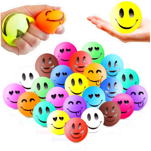 Aavlarla 24 Packs of Smiley Face Pinch Ball, Colorful Combination, Reduce Stress and Anxiety, Relieve Tension, Small and Easy to Carry, Stress Reliever