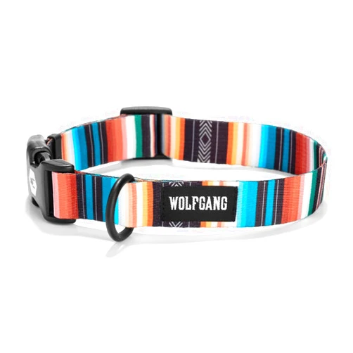Wolfgang Man & Beast Wolfgang Adjustable Dog Training Collars, Durable & Easy to Clean Nylon Dog Collar with Quick Clip Buckles, for Training & Daily Use Made in USA, LostArt Print, (1 Inch x 12-18 Inch)