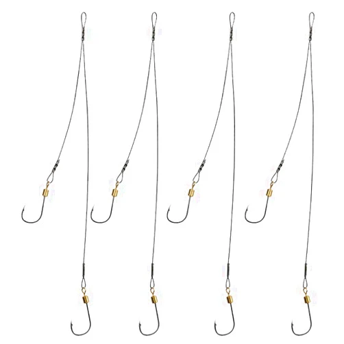 Dyxssm Fishing Hooks and Leader, Fishing Rigs Hook Line Stainless Steel Fishing Rigging Wire Hooks