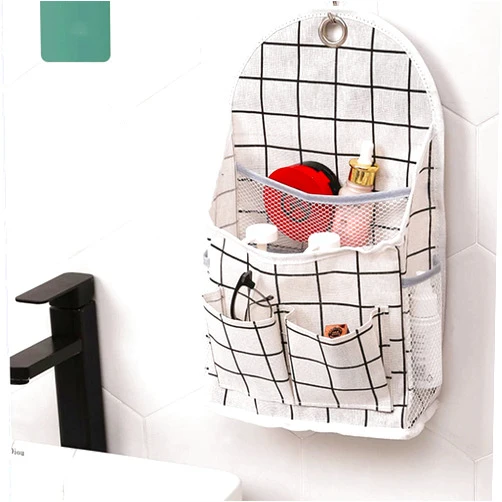 Croselyu Home Multifunctional Hanging Bag College Dormitory Fabric Hanging Basket Miscellaneous Organizer Bathroom Wall Hanging Bag Behind Door Wall Storage (White)