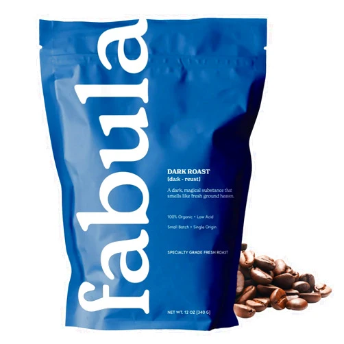Fabula Coffee Dark Roast Whole Beans - Organic - Low Acid - Single Origin - Non GMO - Mold Free - 12 Ounces
