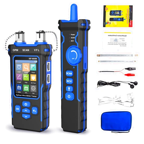 NOYAFA NF-8508 Network Cable Tester with Optical Power Meter VFL, CAT5 CAT6 Cable Toner Ethernet Cable Tester, RJ45 Network Tester for Telephone, Ethernet, PoE Tester Wire Tracer Fiber Tester