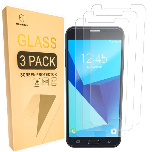Mr.Shield [3-PACK] Designed For Samsung Galaxy J7 2017 / J7 Perx / J7 Sky Pro / J7 Prime / J7V / J7 V [Tempered Glass] Screen Protector [Japan Glass With 9H Hardness] with Lifetime Replacement