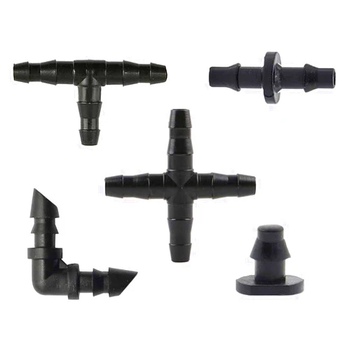 Kalolary Irrigation Fittings Kit, Drip Irrigation Barbed Connectors for 1/4-Inch Tubing Flower Pot Vegetable Garden Lawn Water Hose Connectors
