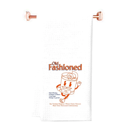 WCGXKO Old Fashioned Gift Whiskey Lover Gift Old Fashioned Recipe Kitchen Towel Cocktail Bachelorette Gift (Old Fashion Towel)