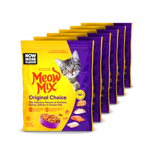 Meow Mix Original Choice Dry Cat Food, 18 Ounce (Pack of 6)