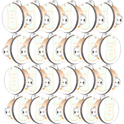 Lukmaa 24 Set 6 Inch Tambourine for Adults Wooden Hand Held Drum with Metal Jingles, Gift Tags, White I Love You Printed Ribbon Percussion Gift Musical Instrument for Church Wedding Party Favor