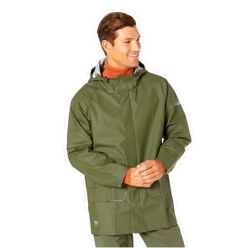 Helly-Hansen Workwear Mandal Adjustable Waterproof Jackets for Men - Heavy Duty Comfortable PVC-Coated Protective Rain Coat