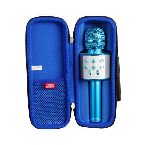 Hermitshell Hard Travel Case for KIDWILL/Verkstar/Newbrights/SUNY/ZMLM/Tesoky/Niskite/Keyian/SEPHIX/Let's GO! Wireless Bluetooth Karaoke Microphone(Black+Blue)