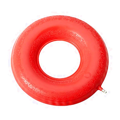 DMI Inflatable Ring Donut Seat Cushion Pillow for Hemorrhoid, Pregnancy, and Tailbone Pain, Red, 18 in