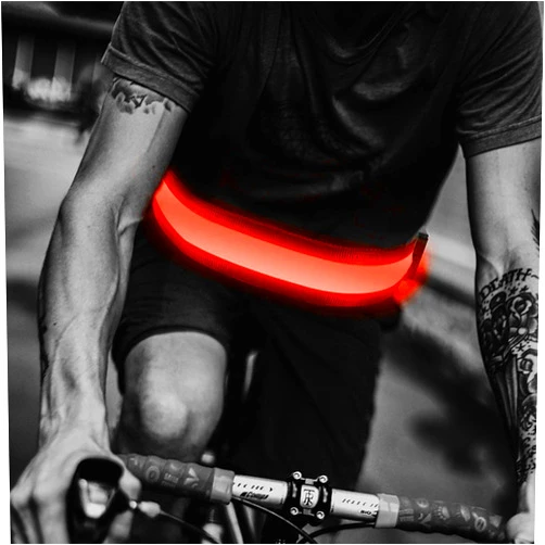 MYMM Led Running Waist Belt with USB Rechargeable, High Visibility Reflective Glowing Exterior, Flashing Safety Light Belt for Runners, Joggers, Walkers, Pet Owners, Cyclists