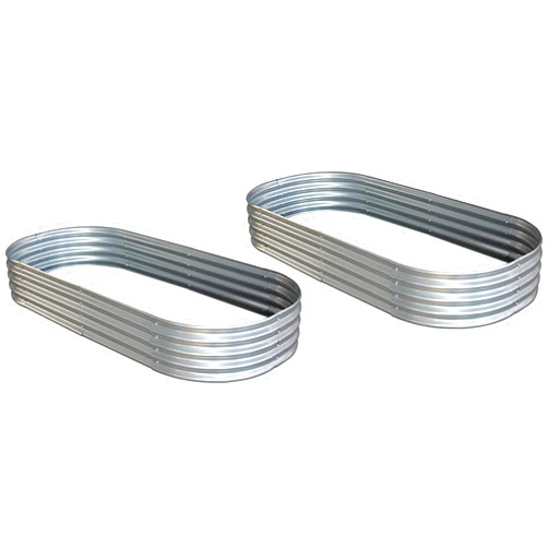 Aprceo AMIATCH Raised Garden Bed 2-Pack Metal Elevated Planter for Vegetable Flower Herb (7 ft.), Silver