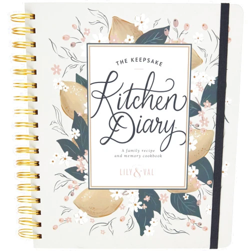 C.R. Gibson, Lily & Val Lemons Kitchen Diary, Family Recipe and Memory Cook Book (QBD-25392)