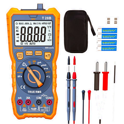 DEASOMIYE True RMS Digital Multimeter Tester, Auto-Ranging AC DC 20A Ohmmeter 1000V Voltmeter with NCV, Measure Voltage Current Amp Resistance Diode Continuity Duty-Cycle Capacitance Temperature, for Home Auto