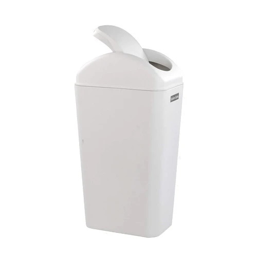 Jandson 14 Liter Swing Trash Can, Slim Trash Bin for Narrow Space, Light Grey