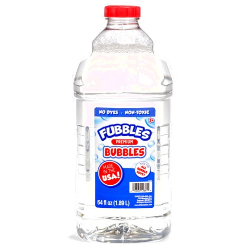 Little Kids Bubbles by Fubbles| Made in The USA |64oz Non Toxic Bubble Solution |Bubble Refill for Bubble Machines and Toys, Clear,12381