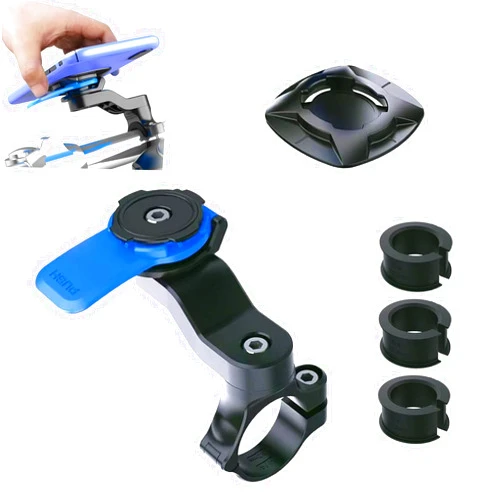 Dawfall 1 PC Bicycle Phone Bracket Replacement for 4.7In-7.2In, Waterproof Durable ABS 360 Degrees Rotating Vehicle Smartphone Holder, Universal Shockproof Smartphone Navigation Mount (Blue)