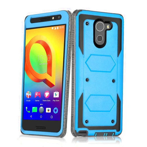 Asuwish Phone Case for Alcatel A30 Plus/A30 Fierce/T-Mobile Revvl 1 Cover Hybrid Rugged Shockproof Hard Drop Proof Full Body Protective Heavy Duty Mobile Dual 3 Layer Cell Accessories Women Men Blue
