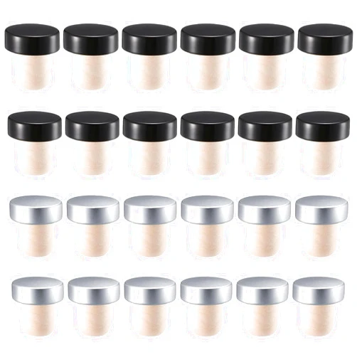 REDANHA 24PCS T-Shaped Wine Stopper Set, Reusable Cork Sealing Plug for Wine and Beer Bottles, Wooden and Rubber Bottle Caps in Black and Silver