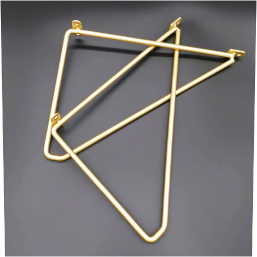 WEBUP 1 Pairs Floating Shelf Bracket Triangle Shelving Brackets for Kitchen Metal Wall Brackets Storage Shelves Heavy Duty Support Bracket,12 X 8 Inch (Color : Gold, Size : 30cm/12in)