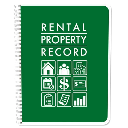 BookFactory Rental Property Record Book/Landlord Renter Record Keeping Log Book - Wire-O, 100 Pages, 8.5