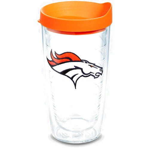 Tervis NFL Denver Broncos Primary Logo Tumbler with Emblem and Orange Lid, 16 oz, Clear