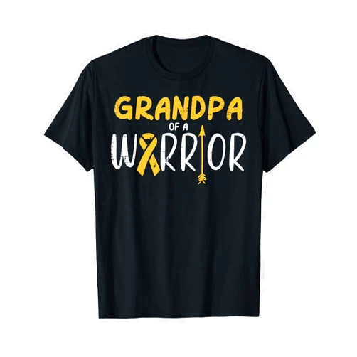 Childhood Cancer Shirts For Boys Girls Kids Gift Grandpa Of Warrior Childhood Cancer Ribbon Awareness Family T-Shirt
