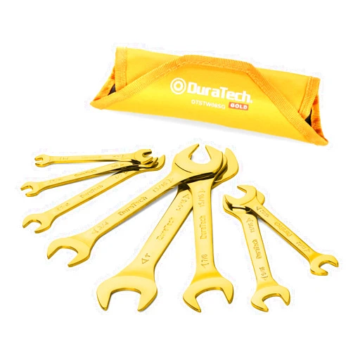 DURATECH Super-Thin Open End Wrench Set, SAE, 8-Piece, 1/4