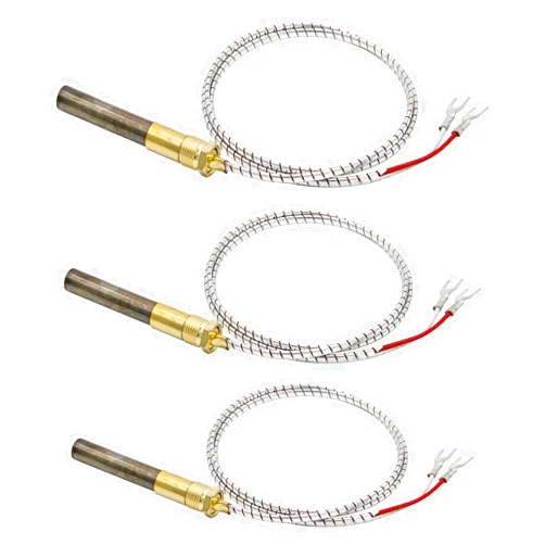RURBRIN 36” 750mv Thermopile Fit for Heat Glo Heatilator, 750℃ Millivolt Thermocouple Replace for Fireplace Parts Q313A, Suitable for Stove Gas Ovens/Gas FirePlace/Water Heater/Gas Fryer Cluste (3PCS)
